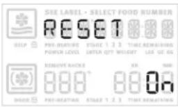 SIE LABEL • SELECT FOOD NUMBER RESET HELP PRE-HOUGHT STAGE 1.2.3 TIME REMAINING POWER LEVEL ENTER QTY WEIGHT LET GO AS REMOVE BACKS 880° 880A DOOR PRE-HOUGHT STAGE 1.2.3 TIME REMAINING