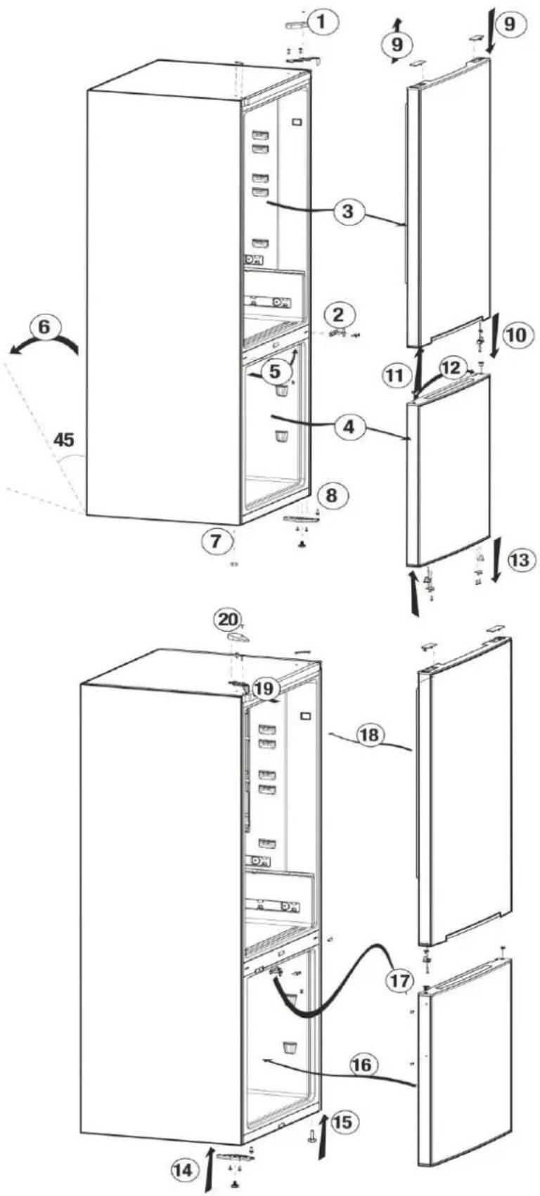 BEKO RCSA366K40WN - Türanschlag umkehren - 1