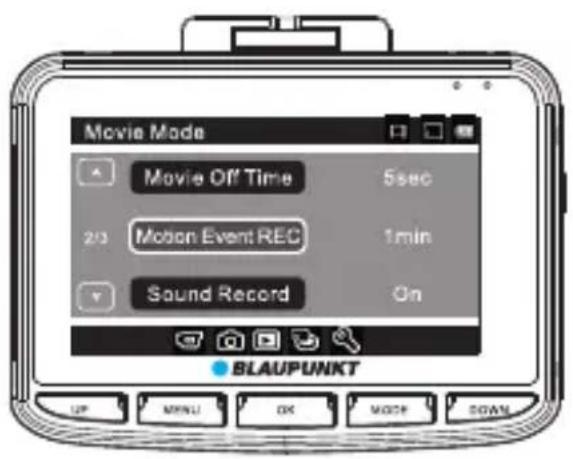 BLAUPUNKT BP 3.0 FHD GPS - Détection de mouvements : - 1