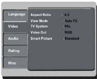 PHILIPS Magnavox MDV439 - Utilisation du menu de config guration video - 1