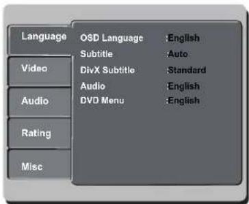 PHILIPS Magnavox MDV439 - Utilisation du menu de configuration de la langue - 1
