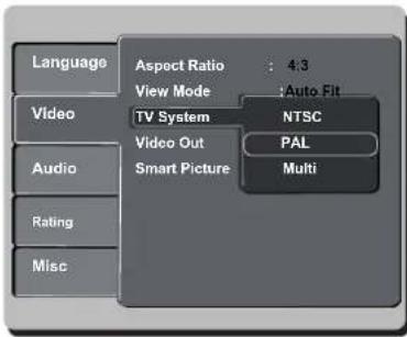 PHILIPS Magnavox MDV439 - Étape 4 : Sélection du système couleur ajusté - 1