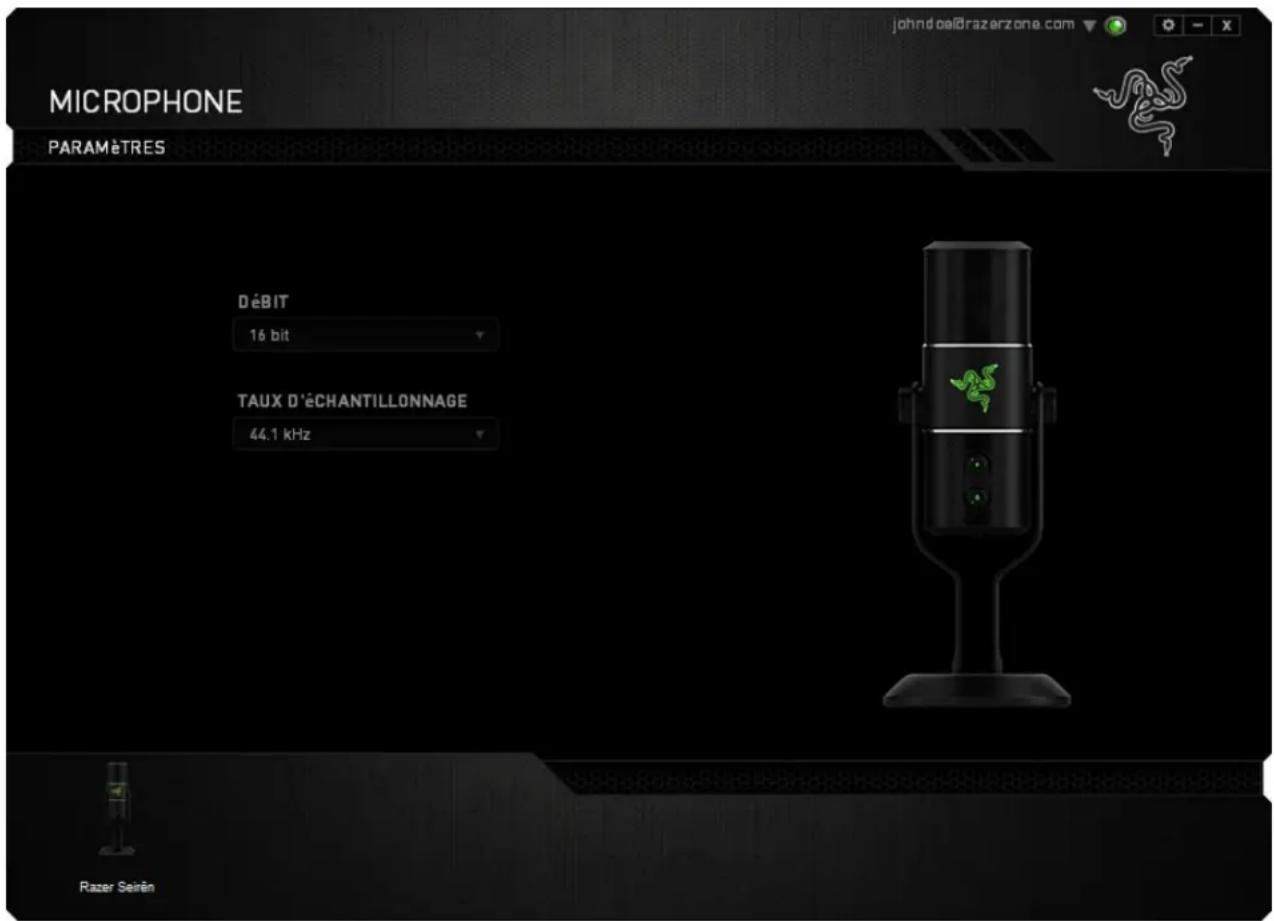 RAZER Seirēn - ONGLET PARAMÈTRES - 1