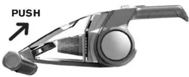 DIRT DEVIL Quick Flip - To remove power nozzle, gently pull tool away from the hand vac. - 1