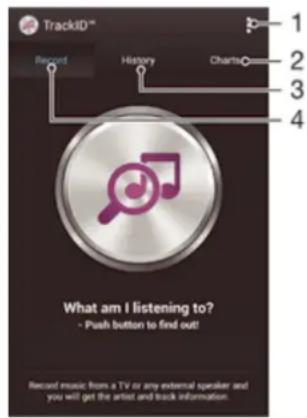 SONY ERICSSON Xperia ZR - Reconnaitre de la musique avec TrackID™ - 1