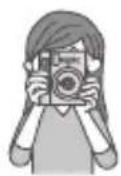 FUJIFILM Instax Mini 40 - Hold the camera, look through the viewfinder of the camera to frame your desired composition, and press the shutter button. - 1
