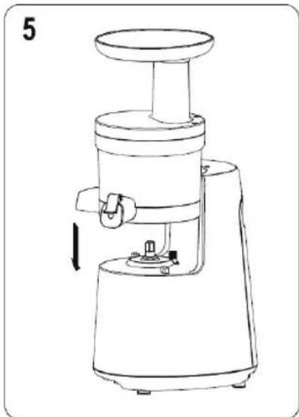 DEJELIN Slowjuicer SLJV4300 - Zeef op basisbehuizing plaatsen. - 1