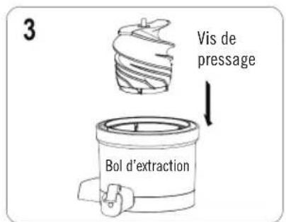DEJELIN Slowjuicer SLJV4300 - Assemblage du tamis sur le bol d'extraction. - 1