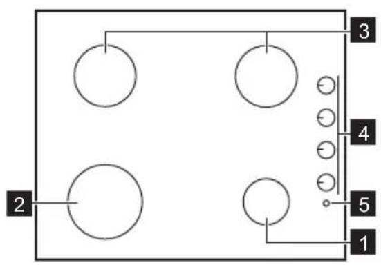 ZANUSSI ZGG62411SA - COOKING SURFACE LAYOUT - 1