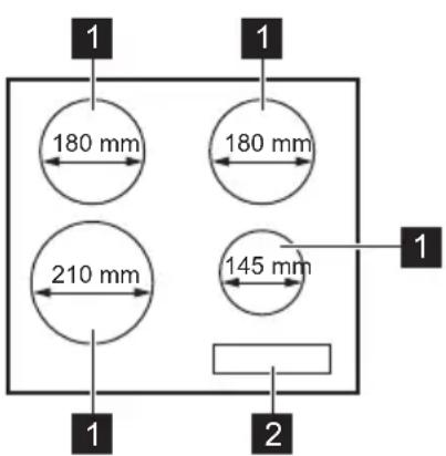 ZANKER KIT6460XXK - Indeling kookplaat - 1