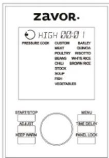 Zavor Lux LCD - FONCTIONS DE FONCTIONNEMENT Fonction de Cuisson à la Pression: - 1