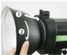 Phottix Indra500 TTL - 安装反光罩 - 1