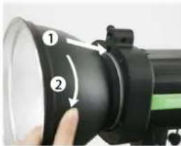 Phottix Indra500 TTL - 安装反光罩 - 1