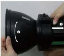 Phottix Indra500 TTL - Pour enlever le reflecteur: - 1