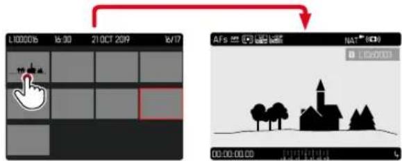 LEICA SL2S - Pour afficher l'enregistrement dans sa taille normale Par commande tactile - 1