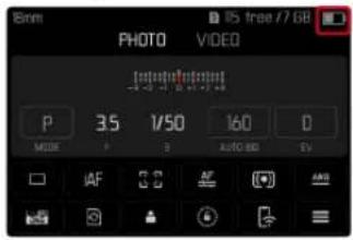 LEICA SL2S - AFFICHAGE DE L'ETAT DE CHARGE SUR L'ECRAN - 1