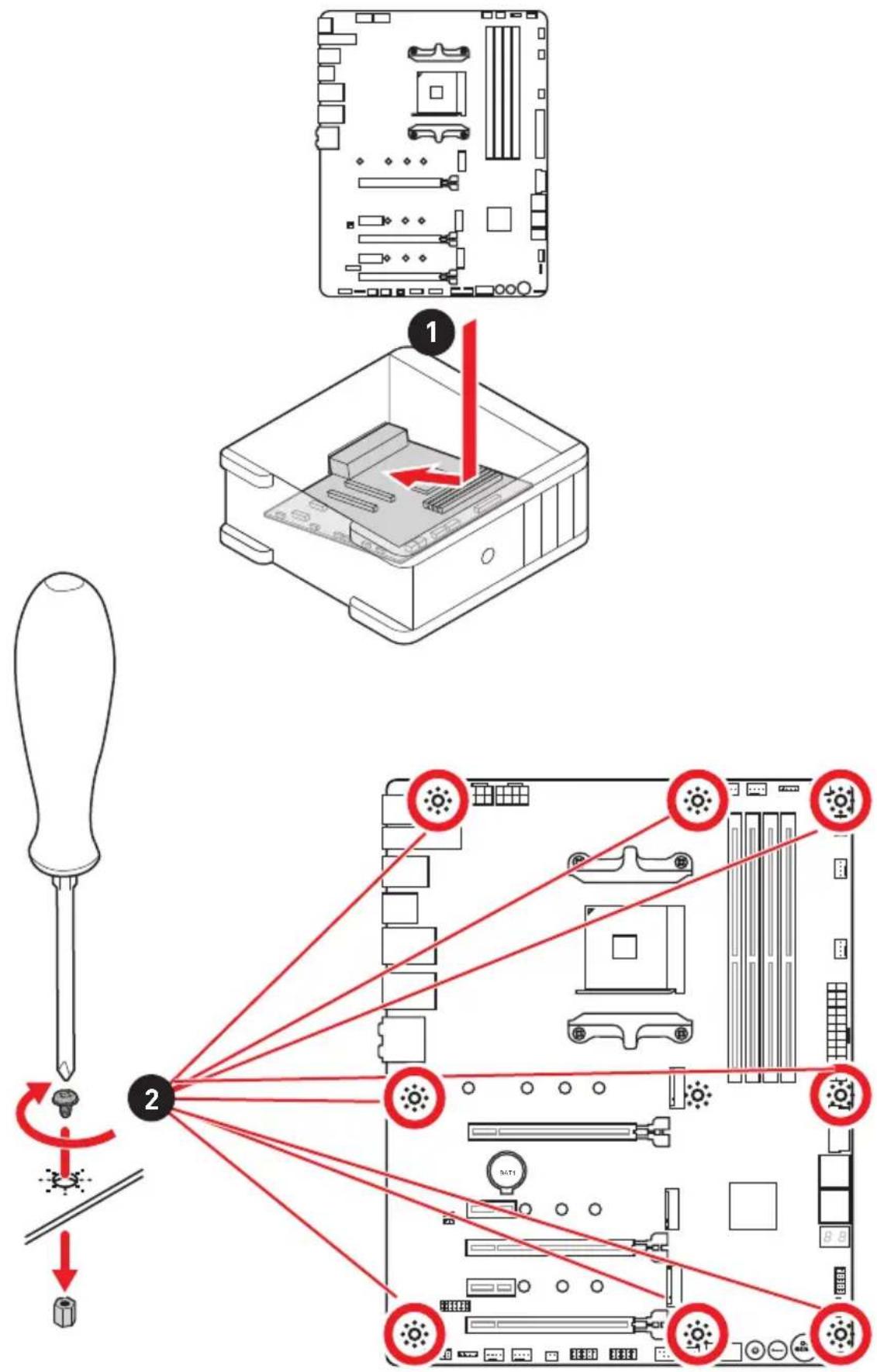 MSI MEG X570 ACE - Installing the Motherboard/ Installation des Motherboards/ Installer la carte mère/Установka MaTeprHcKoI ПlaТы - 1