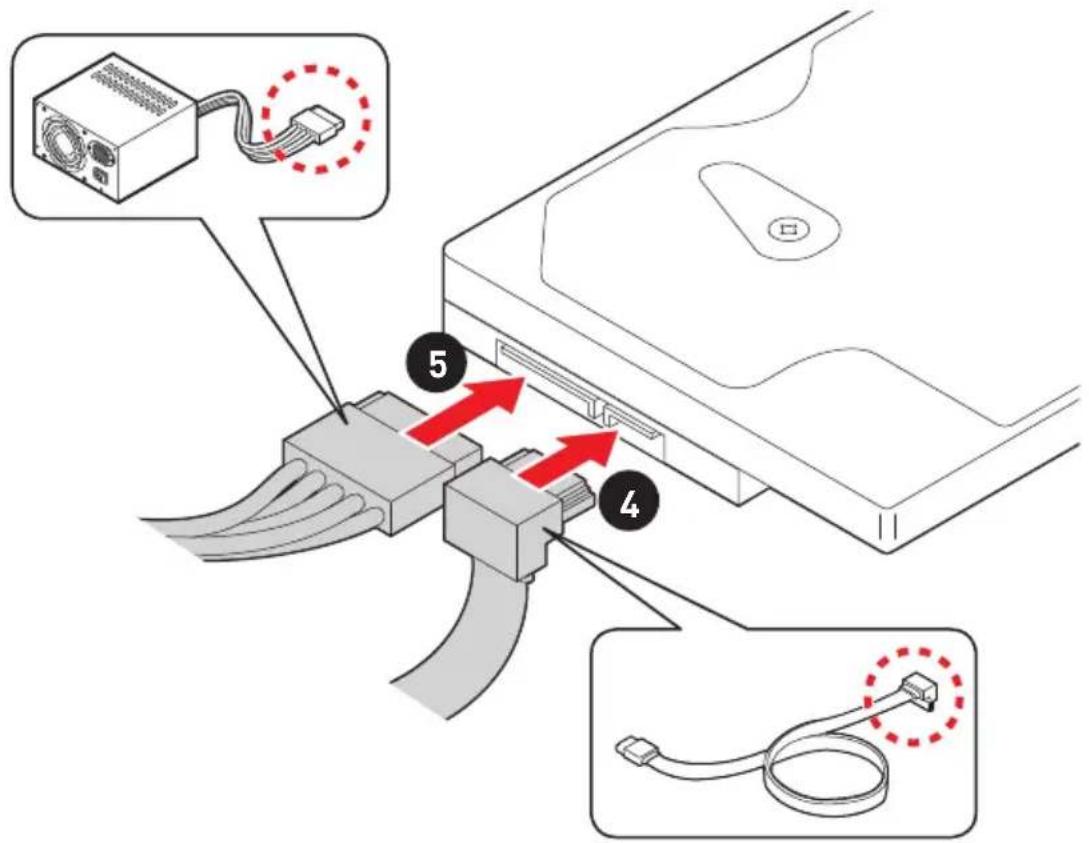 MSI MEG X570 ACE - Installing SATA Drives/ Installation der SATA-Laufwerke/ Installer le disque dur SATA/Установka дись SATA - 5