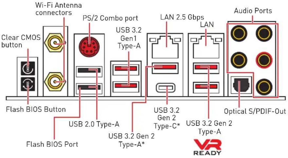 MSI MEG X570 ACE - Rear I/O Panel - 1