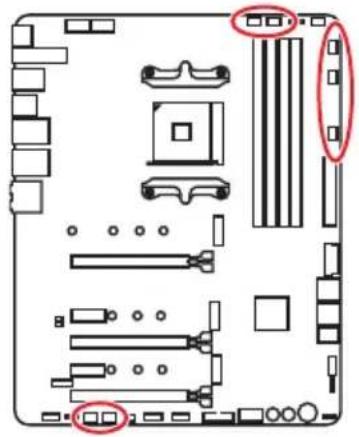 MSI MEG X570 ACE - CPU_FAN1, PUMP_FAN1, SYS_FAN1~5: Fan Connectors - 1