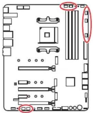 MSI MEG X570 ACE - CPU_FAN1, PUMP_FAN1, SYS_FAN1~5: Connecteurs pour ventilateurs - 1