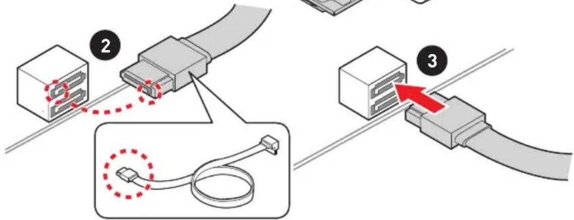 MSI MEG X570 ACE - Installing SATA Drives/ Installation der SATA-Laufwerke/ Installer le disque dur SATA/Установka дись SATA - 4