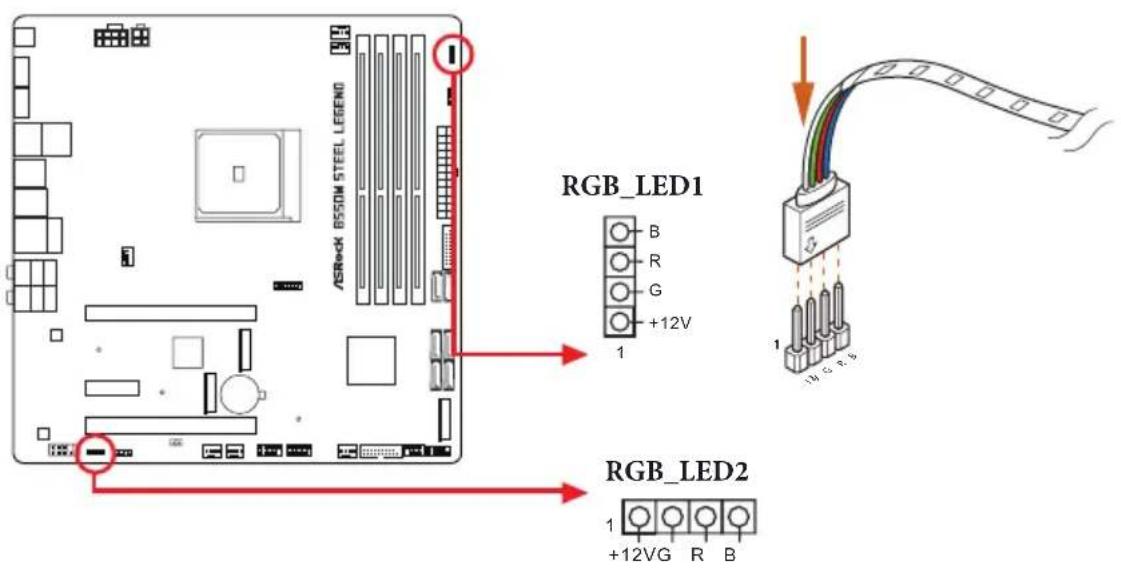 ASROCK B550M Steel Legend - Connecting the LED Strip - 1