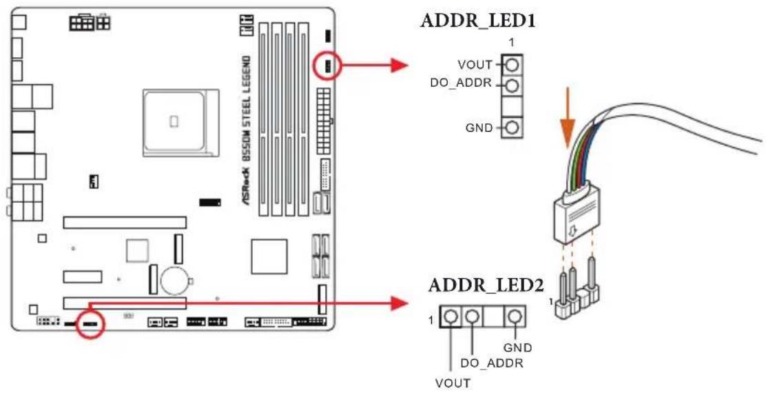 ASROCK B550M Steel Legend - Connecting the Addressable RGB LED Strip - 1