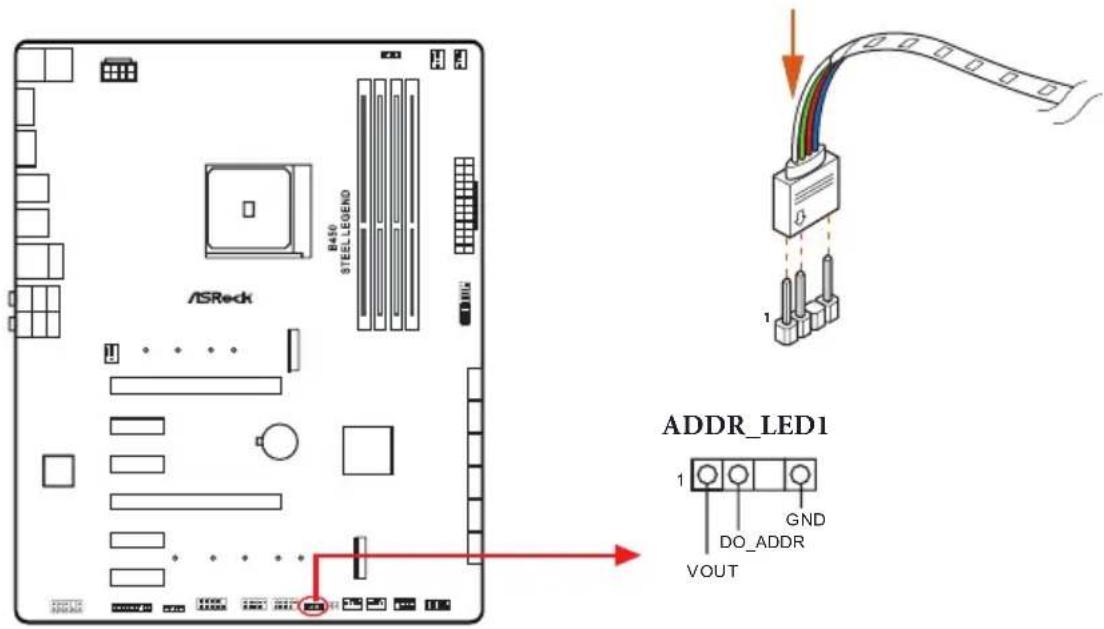 ASROCK B450 Steel Legend - Connecting the Addressable RGB LED Strip - 1