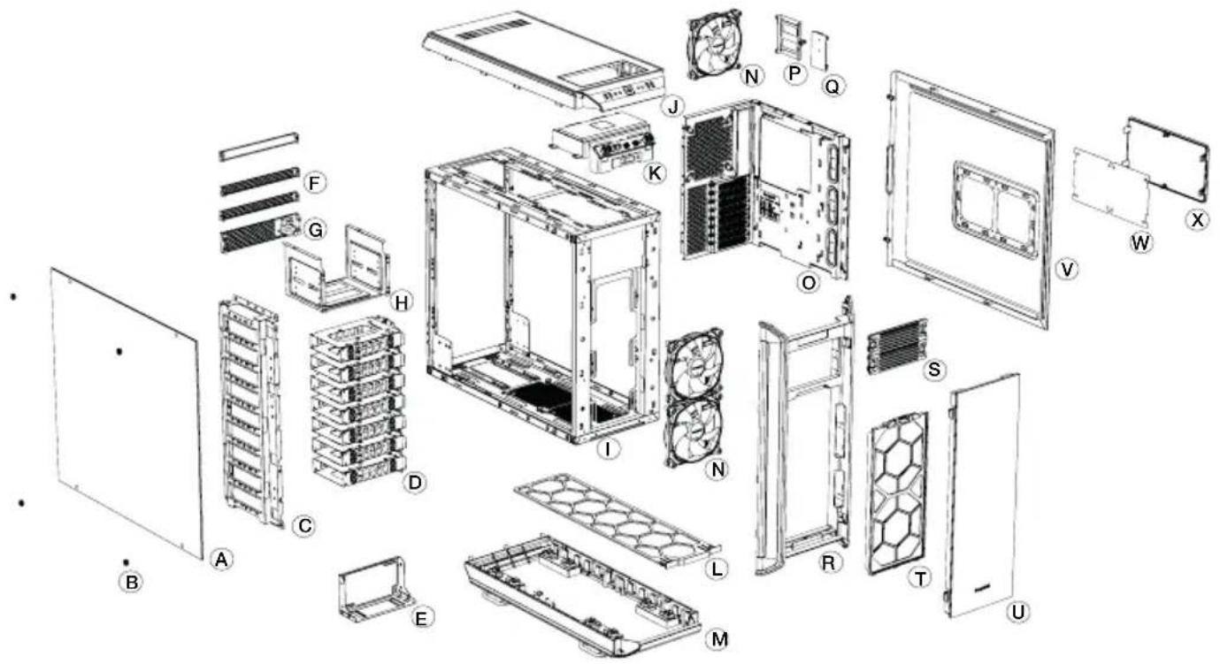 Be Quiet! Dark Base 900 - EXPLODED VIEW & PARTS - 1