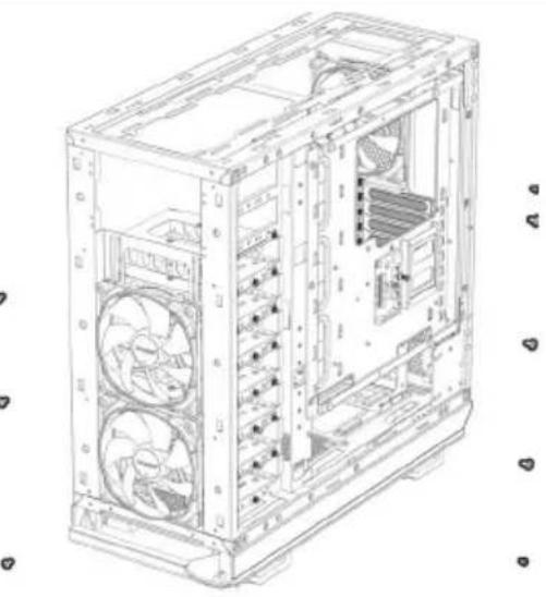 Be Quiet! Dark Base 900 - HDD PANEL REMOVAL/ADJUSTMENT | ENTFERNEN DER HDD ABDECKUNG/EINSTELLUNGEN DEMONTAGE CAGE DISQUE DUR / RÉGLAGE USUWANIE/REGULACJA PANELU HDD DESMONTE / AJUSTE DEL PANEL PARA DISPOSITIVOS HDD DEMOHTAX/ PÉGYLIPOBKA PAHEJIH HDD - 1