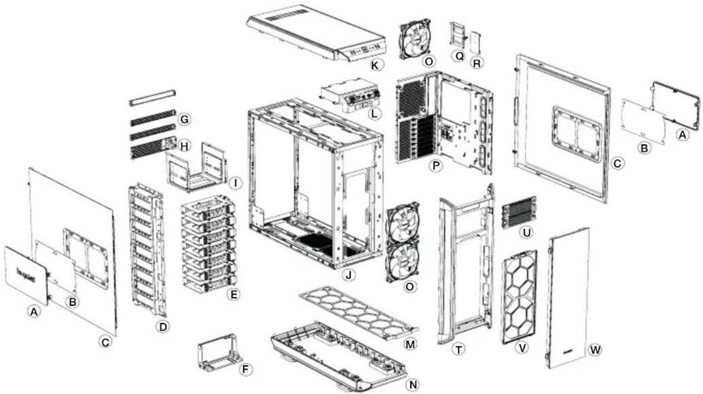 Be Quiet! Dark Base 900 - EXPLODED VIEW & PARTS - 2