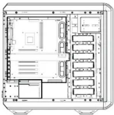 Be Quiet! Dark Base 900 - Layout A / Configuration A / Uklad A / Distribución A / Cxema A - 2