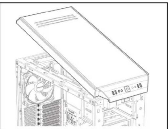 Be Quiet! Dark Base 900 - TOP COVER REMOVAL / ENTFERNEN DER OBEREN ABDECKUNG / DEMONTAGE DU PANNEAU SUPERIEUR / ZDEJMOWANIE POKRYWY GORNEJ / DESMONTE DE LA TAPA SUPERIOR/ CHRITME BEPXHEI PAHEJI - 2