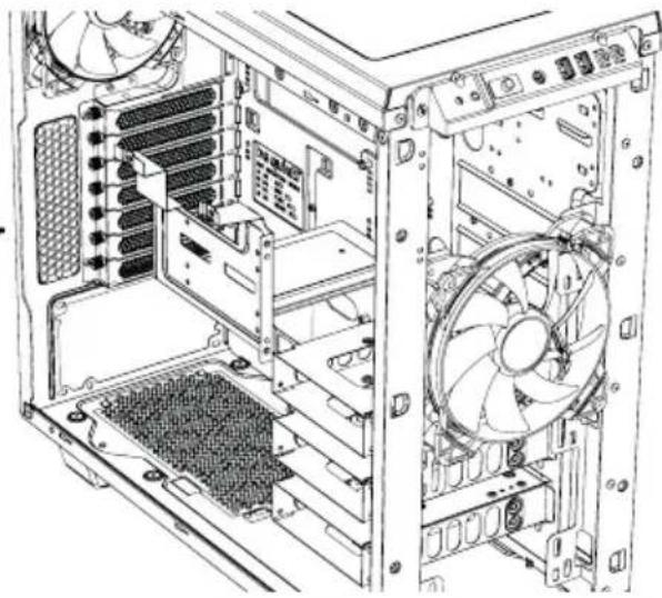 Be Quiet! Pure Base 600 - EN ODD CAGE REMOVAL | DE ENTFERNEN DES ODD-KÄFIGS | FR DÉMONTAGE DU RACK LECTEUR OPTIQUE | PL USUWANIE KLATKI ODD | ES RETIRAR LA CAJA DE LA UNIDAD DE DISCO ÓPTICO | RU ДЕМОНТАЖ КОРЗИНЫ ODD - 1