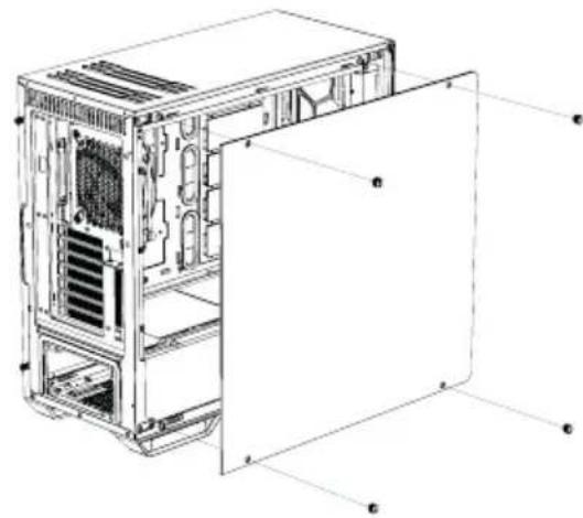 Be Quiet! Dark Base 700 - EN REMOVAL OF THE SIDE PANELS | DE ENTFERNEN DER SEITENTEILE FR DÉMONTAGE DES PANNEAUX LATÉRAUX | PL DEMONTAZ PANELU BOCZNEGO | ES DESMONTAJE DE LOS PANELES LATERALES | RU DEMONTаж БОКОВЫХ ПАНЕЛЕЙ - 1