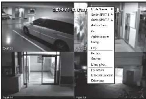 Hanwha SRD476D - Menu écran live (direct) - 2