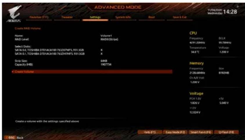 GIGABYTE Z590 Aorus Master - C.UEFI RAIDの設定 - 4