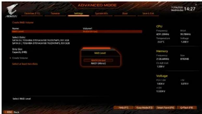 GIGABYTE Z590 Aorus Master - C.UEFI RAIDの設定 - 2