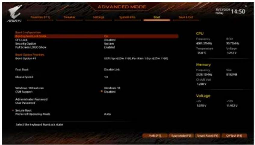 GIGABYTE Z590 Aorus Elite AX - 2-8 Boot - 1