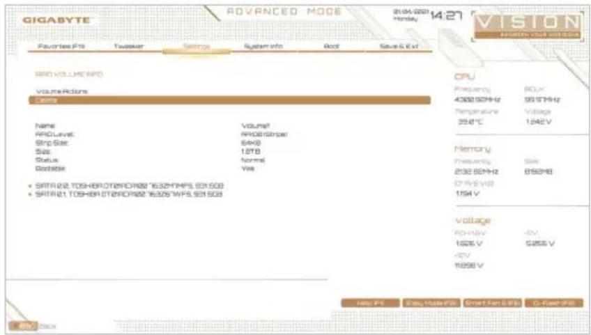 GIGABYTE Z590 Vision D - C.UEFI RAIDの設定 - 5