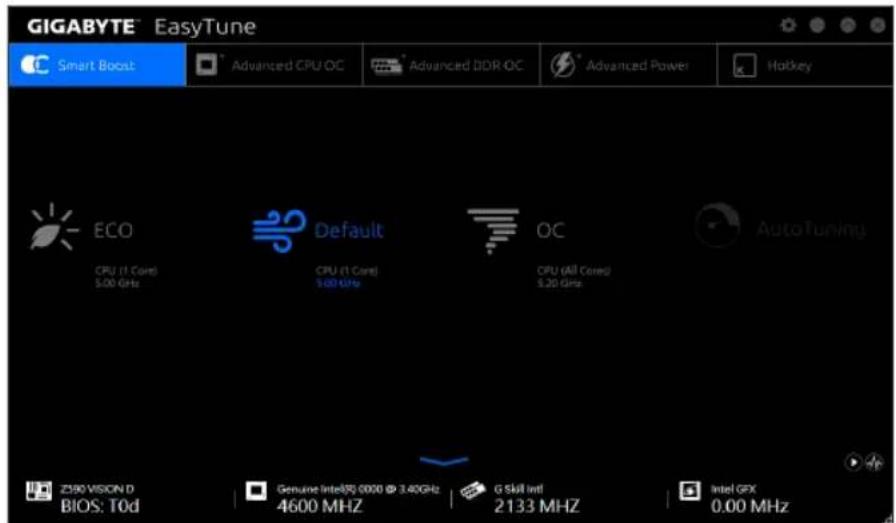 GIGABYTE Z590 Vision D - EasyTuneのインーフエイス - 1