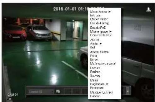 Hanwha SRN473S - Menu écran live (direct) - 2