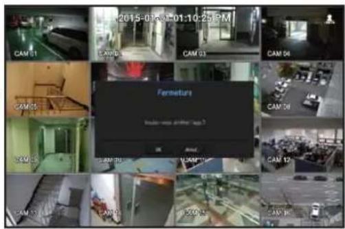 Hanwha SRN473S - Arrêt du système - 1