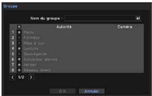 Hanwha SRM872 - Ajouter un nouveau groupe et définissez les autorisations. - 2