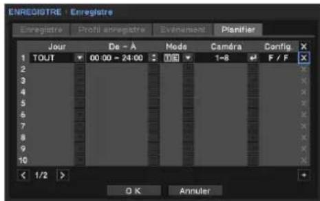 Hanwha SRM872 - Paramétrer le programme d'enregistrement - 1