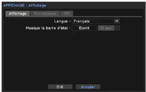 Hanwha SRM872 - Paramétrer l'affichage et la langue d'écran - 1