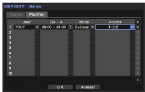 Hanwha SRM872 - Paramétrez le programme d'alarme - 1