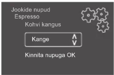 Jookide nupud Espresso Kohvi kangus Kange Kinnita nupuga OK