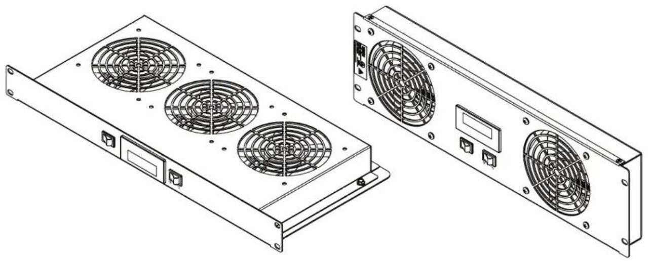 Tripp Lite SmartRack SRFAN1UTEMP - Panel-Mounted Triple-Fan Tray Accessory with Ambient Air Temperature Monitoring - 1